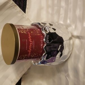 NWT Large Silver Egg Shaped Candle Holder